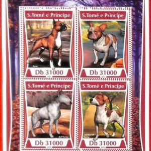 A4489 - SAO TOME & PRINCIPE - ERROR MIPERF Souvenir s: 2017 Hunde, Boxer Bulldog