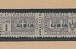36279 Varietà - LIBIA: Sass PACCHI POSTALI 6h - Sovrastampa  al centro - Nuovo *