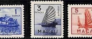 94918a  - MACAO - STAMPS - 1951 Ships Boats - Mundifil # 363/5 MINT  MNH