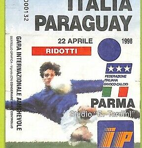 C1750- Vecchio BIGLIETTO PARTITA CALCIO 1998  ITALIA VS PARAGUAY
