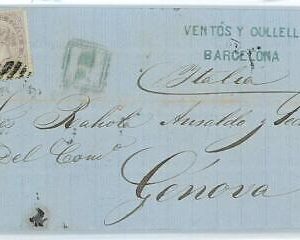 P0154 - SPAIN - POSTAL HISTORY - # 92 cover from BARCELONA Parrilla # 2