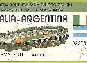 C1774- Vecchio BIGLIETTO PARTITA CALCIO 1979  ITALIA VS ARGENTINA