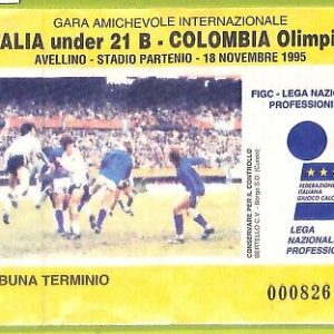 C1775- Vecchio BIGLIETTO PARTITA CALCIO 1995  ITALIA VS COLOMBIA