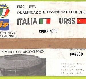 C1777- Vecchio BIGLIETTO PARTITA CALCIO 1990  ITALIA VS URSS