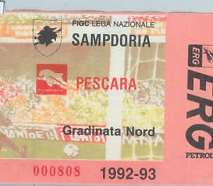 C0116 - Vecchio  BIGLIETTO PARTITA CALCIO - 1992 / 1993 : SAMPDORIA - PESCARA