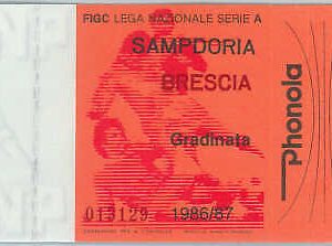 C0108 - Vecchio  BIGLIETTO PARTITA CALCIO - 1986 / 1987 : SAMPDORIA - BRESCIA