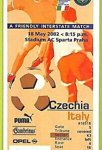 C1794- Vecchio BIGLIETTO PARTITA CALCIO 2002 CZECHIA VS ITALY