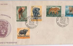 42888-INDIA - POSTAL HISTORY - FDC COVER - WILDLIFE : Elephant Tiger Lion Gaur