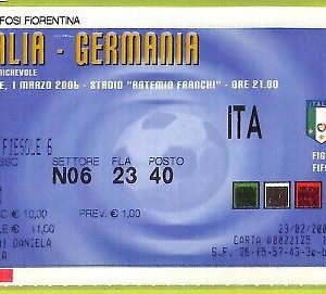 C1797- Vecchio BIGLIETTO PARTITA CALCIO 2006 ITALIA VS GERMANIA