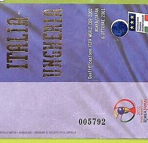 C1803- Vecchio BIGLIETTO PARTITA CALCIO 2001-2002 ITALIA VS UNGHERIA