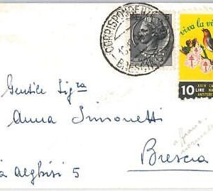 42906 - ITALY - Postal History - POSTER STAMPS on COVER   BIRDS MEDICINE 1964