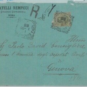 82491 - REGNO - STORIA POSTALE - UMBERTO Sass 63 su BUSTA RACCOMANDATA 1900