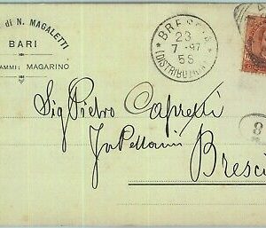 97864 - CARTOLINA d'Epoca  - BARI Citta' - PUBBLICITARIA 1897