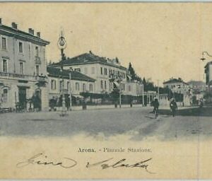 91000 - CARTOLINA d'Epoca - NOVARA Provincia  -  ARONA   Piazzale  Stazione