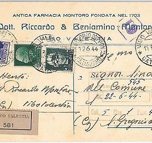 44506  CARTOLINA d'Epoca - Vibo Valentia - PUBBLICITARIA: Farmacia Montore 1941