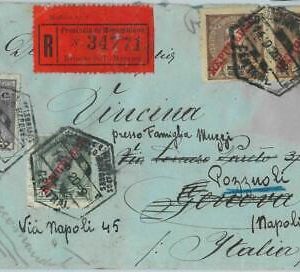 BK1586 - MOZAMBIQUE - Postal HISTORY - REGISTERED COVER to ITALY forwarded 1920