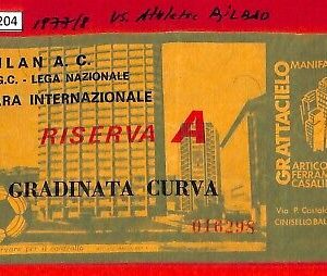 C1204 - BIGLIETTO PARTITA CALCIO Fútbol  1976-77  MILAN AC vs Atlético de Bilbao