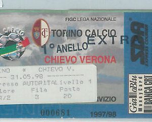 C0103 - Vecchio  BIGLIETTO PARTITA CALCIO - 1997 / 1998 :  TORINO - CHIEVO