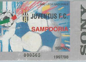 C0018 - Vecchio  BIGLIETTO PARTITA CALCIO - 1997 / 1998 :  JUVENTUS - SAMPDORIA
