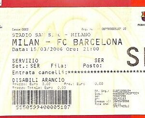 C1265 -  BIGLIETTO PARTITA CALCIO Fútbol - 2005/05  MILAN AC vs BARCELONA