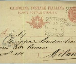 91067 - REGNO - STORIA POSTALE -  INTERO POSTALE da PALLANZENO  Novara 1898