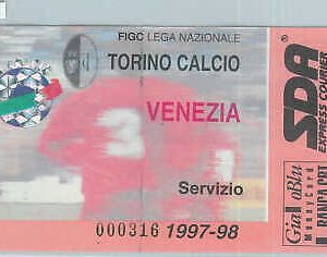 C0006 - Vecchio  BIGLIETTO PARTITA CALCIO - 1997 / 1998 : TORINO - VENEZIA