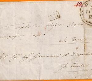 99226 - GREECE - POSTAL HISTORY - Prephilatelic Cover: Patras to TRIESTE  1845