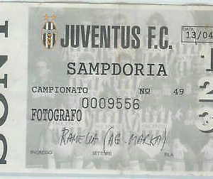 C0143 - Vecchio  BIGLIETTO PARTITA CALCIO - 1996 : JUVENTUS - SAMPDORIA