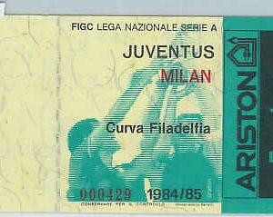 C0144 - Vecchio  BIGLIETTO PARTITA CALCIO - 1984 / 1985 : JUVENTUS - MILAN