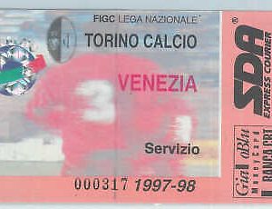 C0146 - Vecchio  BIGLIETTO PARTITA CALCIO - 1997 / 1998 : TORINO - VENEZIA