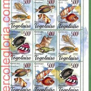 B1902 - TOGOLAISE - ERROR MISPERF Stamp Sheet - 2023 - Coneshells