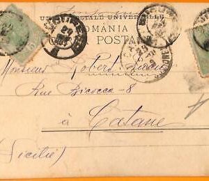 99442 -  ROMANIA  - Postal History -  POSTCARD   to Catania  ITALY  1901