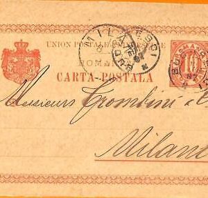 99448 - ROMANIA  - Postal History - STATIONERY CARD from BUCAREST  to ITALY 1897