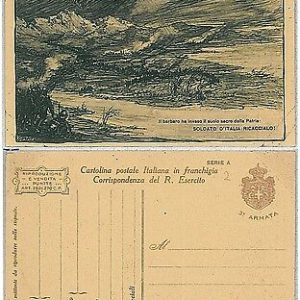 CARTOLINA MILITARE ILLUSTRATA in FRANCHIGIA - MAZZONI : 3a armata  Serie A