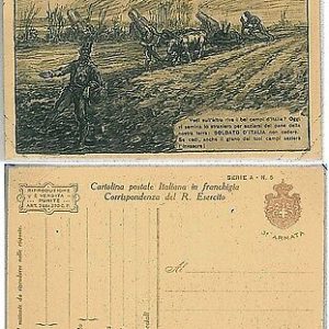 CARTOLINA MILITARE ILLUSTRATA in FRANCHIGIA - MAZZONI : 3a armata Serie A # 5