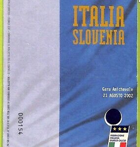C1818- Vecchio BIGLIETTO PARTITA CALCIO 2002 ITALIA VS SLOVENIA