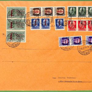 ZA1646 - ITALIA  RSI - STORIA POSTALE -  BUSTA con bella affrancatura FILATELICA