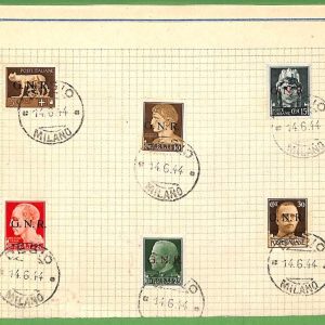 ZA1646 - ITALIA  GNR Brescia - STORIA POSTALE -   FRANCOBOLLI USATI su foglio