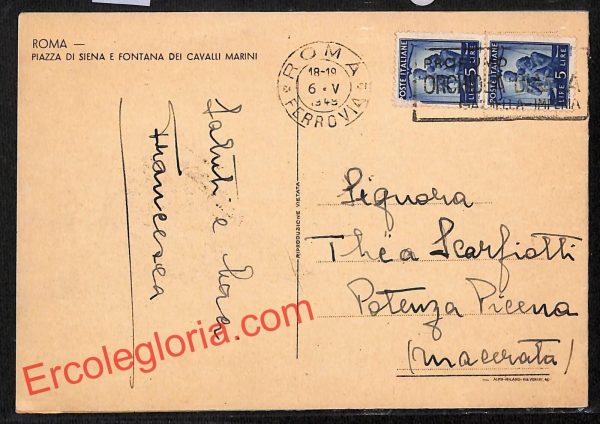 ai0947 - DOPPIA CARTOLINA D'EPOCA - Roma Città - Fontana dei Cavalli Marini - immagine 2
