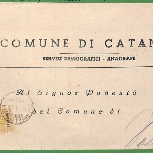 ZA1648 - ITALIA  Occupazione Americana Sicila - STORIA POSTALE -   CATANIA  1944