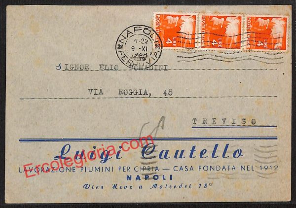 ah3673- STORIA POSTALE - Napoli Città - Luigi Gautello