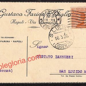 ah3684 - STORIA POSTALE - Napoli Città - Gustavo Farina Figlio