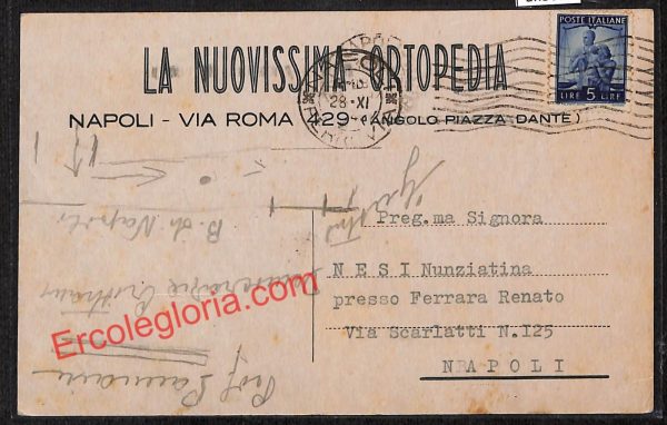 ah3686 - STORIA POSTALE - Napoli Città - La Nuovissima Ortopedia