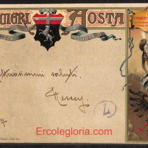 ad9866 - CARTOLINA  D'EPOCA ILLUSTARTA - Aosta Città -  Lancieri di AOSTA   1907