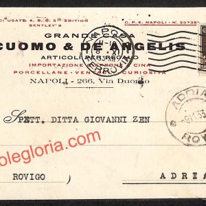 ah3690 - STORIA POSTALE - Napoli Città - Cuomo De Angelis
