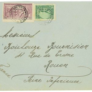 P3406 -OLYMPIC GAMES , GREECE 1906 SET. 1907, FROM PATRAS (MUTE CANCEL) TO ROUEN