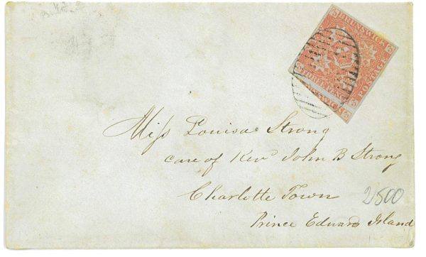 P2855 - NEW BRUNSWICK SG NR. 1 COVER, FROM FREDERICKTON (8.6.1852)