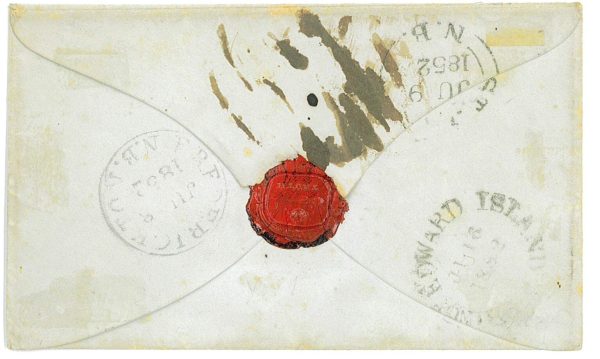 P2855 - NEW BRUNSWICK SG NR. 1 COVER, FROM FREDERICKTON (8.6.1852) - immagine 2