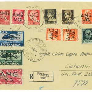 P2655 - ITALIA AMG-VG , RACCCOMANDATA , VIA AEREA,PER CATANIA, IN TARIFFA ESATTA
