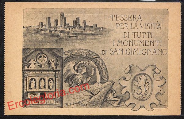 ai5687 - TESSERA D' EPOCA - Siena - San Gimignano